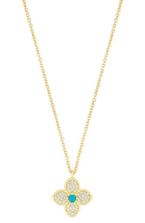 Turquoise Flower Pendant Necklace
