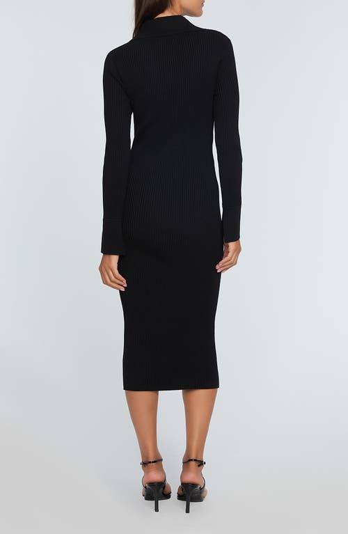 Elie Tahari Zadie Long Sleeve Body-con Dress In Noir With Sky White