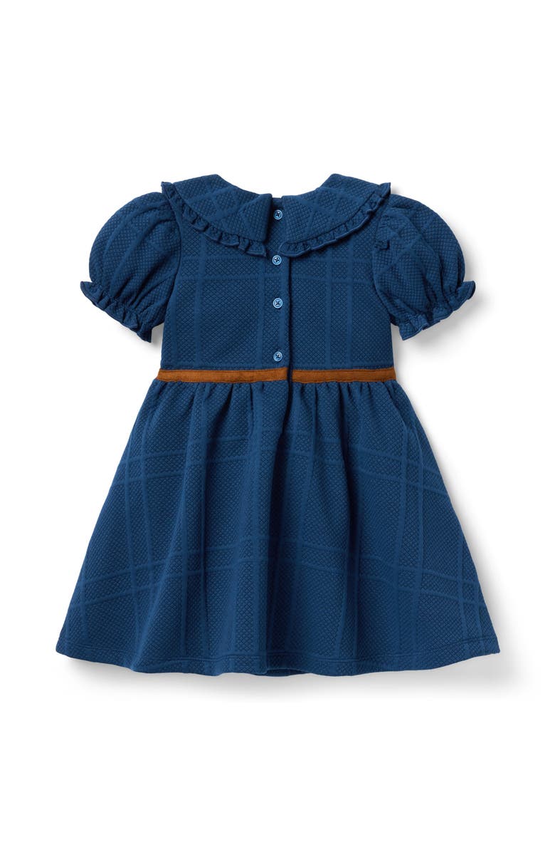 Janie and Jack The Quilted Collared Equestrian Dress, Alternate, color, Blue