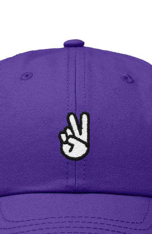 Shop Dalix Peace Sign Embroidered Dad Hat In Purple