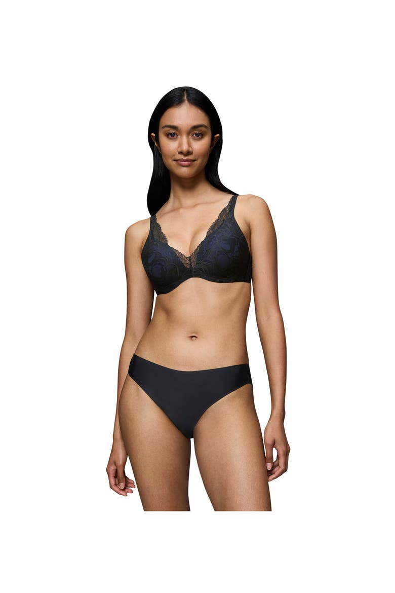 Body Make Up Illusion Lace Bikini Panties, Alternate, color, Black