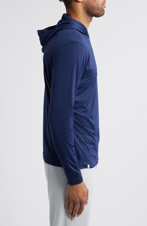 Johnnie-o Talon Prep-formance Long Sleeve Hooded T-shirt In Dark Navy