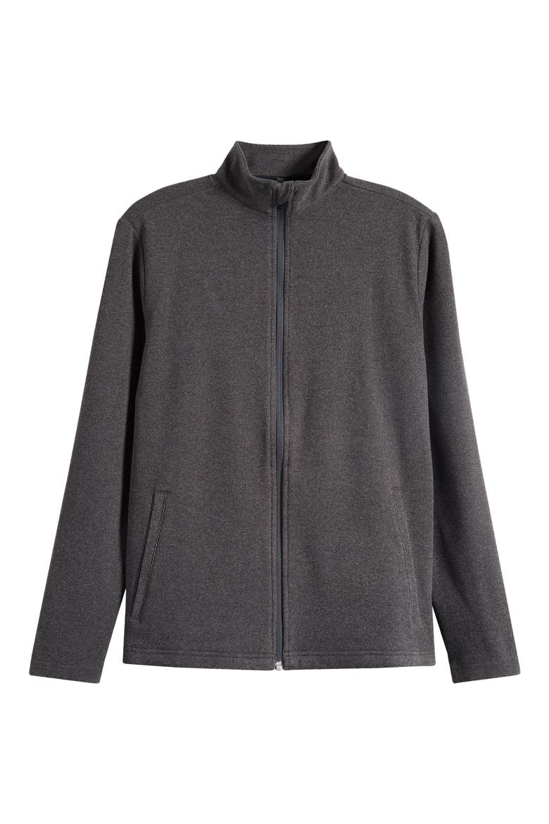 Emily Zip-Up Sweatshirt, Alternate, color, BLACK-HEATHER