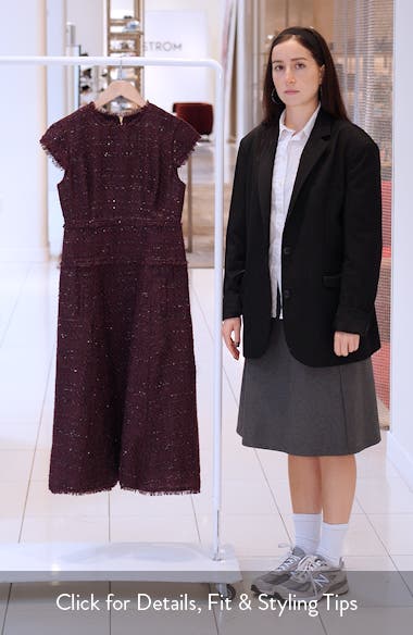 Donna Karan New York Metallic Tweed Midi Dress | Nordstrom