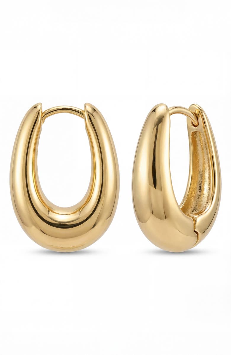 AREA STARS Wide Oval Huggie Earrings, Main, color, Gold