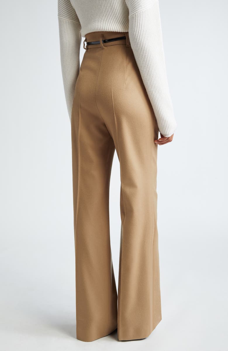 Max Mara Studio Zac Belted Virgin Wool Wide Leg Trousers, Alternate, color, 