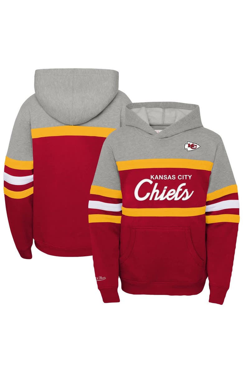 Mitchell & Ness Youth Mitchell & Ness  Red Kansas City Chiefs Throwback Head Coach Pullover Hoodie, Main, color, Red