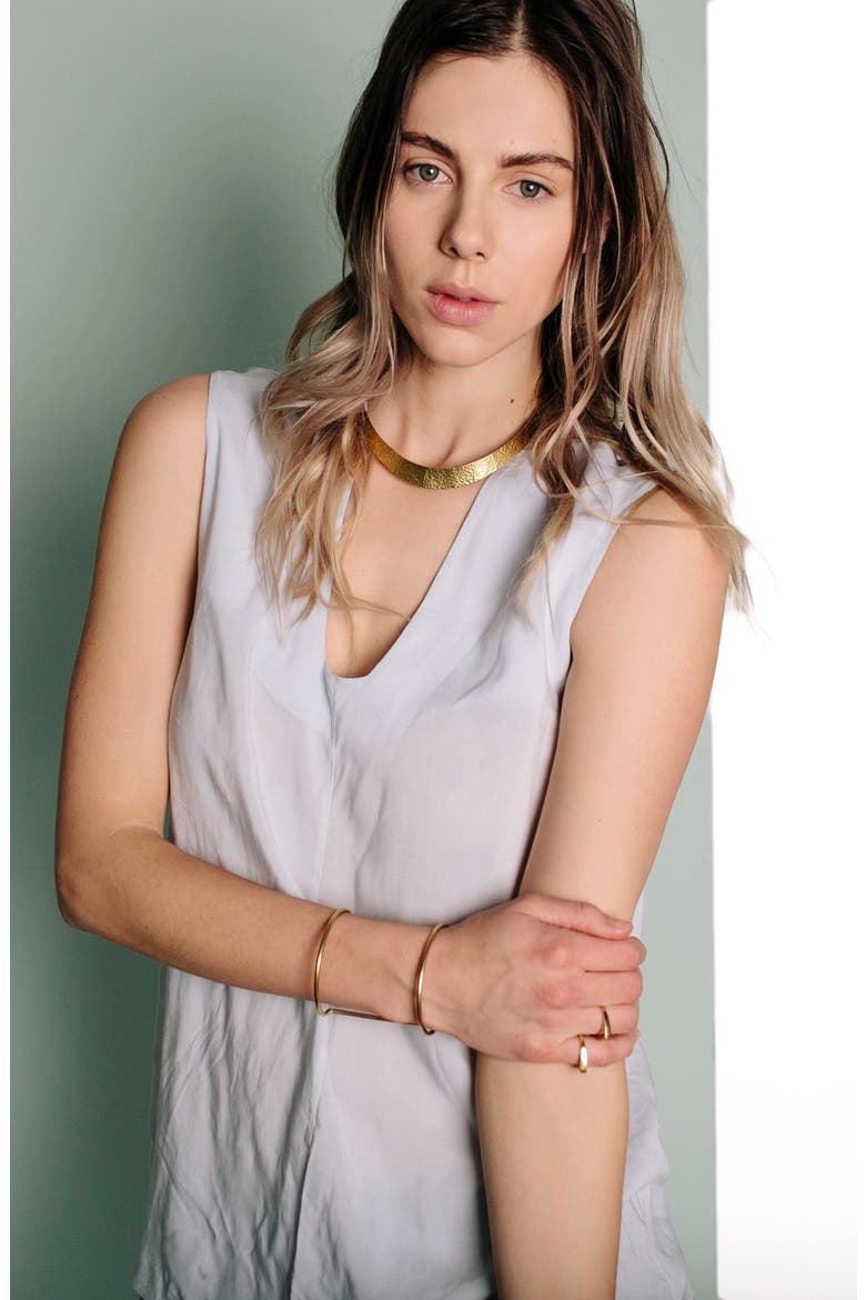 'Arch' Cuff Bracelet, Alternate, color, BRASS