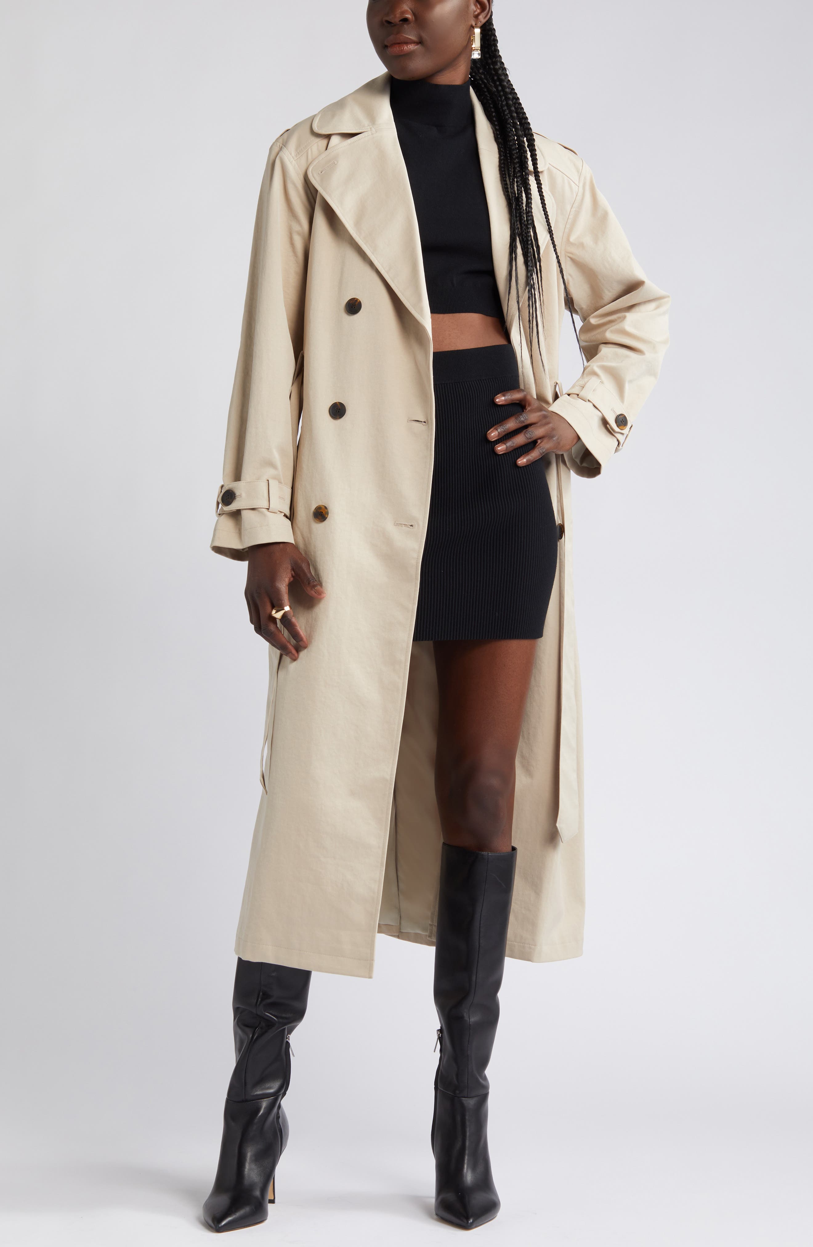 Open Edit Belted Trench Coat