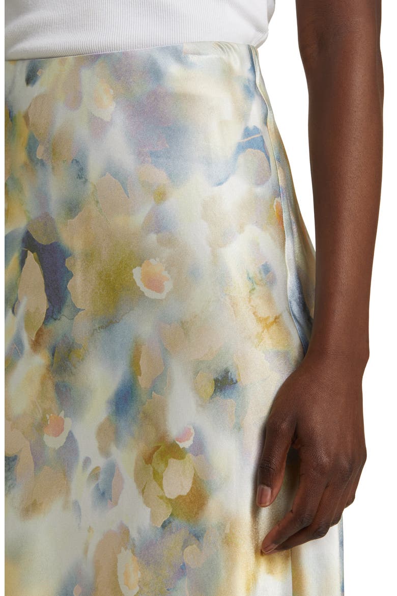 Anya Satin Midi Skirt, Alternate, color, DIFFUSED BLOSSOM