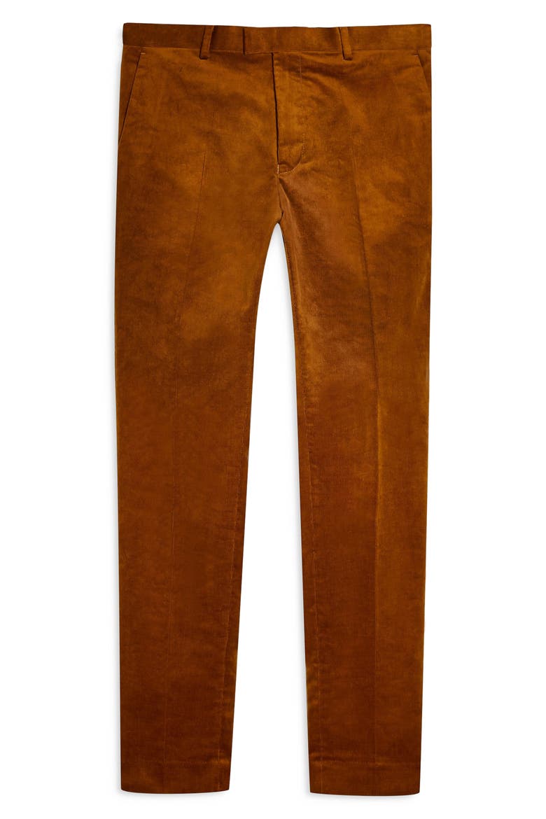 A-List Skinny Fit Velveteen Trousers, Alternate, color, BROWN