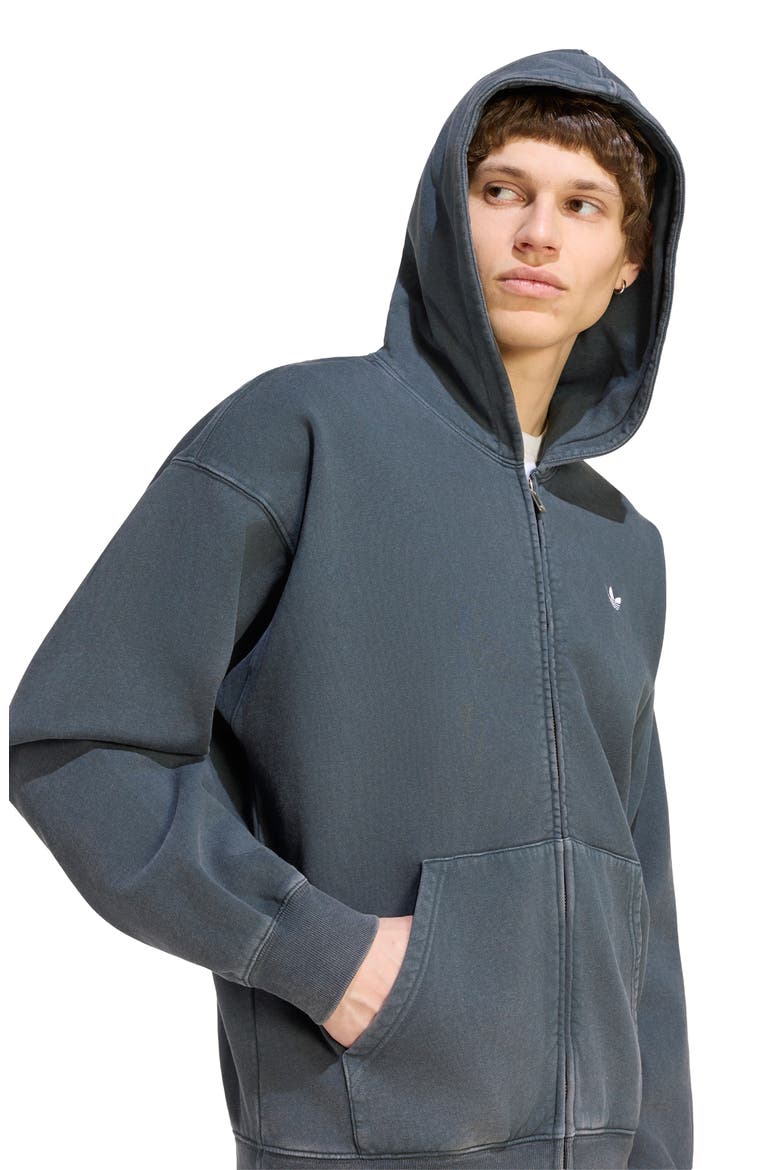Essentials Loose Full Zip Hoodie, Alternate, color, BLACK