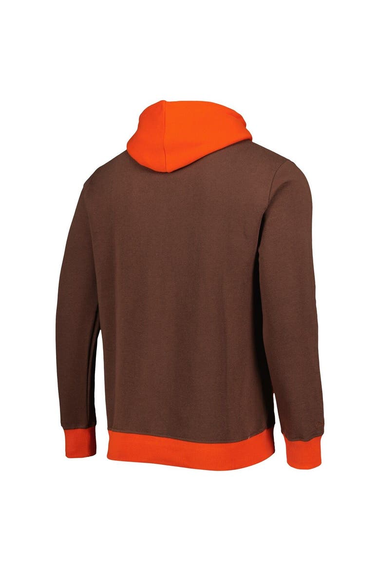 Men's Mitchell & Ness Brown Cleveland Browns Big Face 5.0 Pullover Hoodie, Alternate, color, Brown