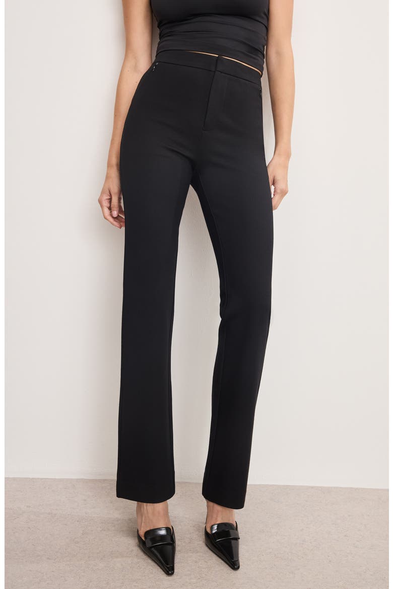 Ponte Straight Leg Pants, Alternate, color, BLACK001