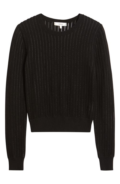 Frame Womens Black The Sheer Stripe Cotton-blend Jumper In Black