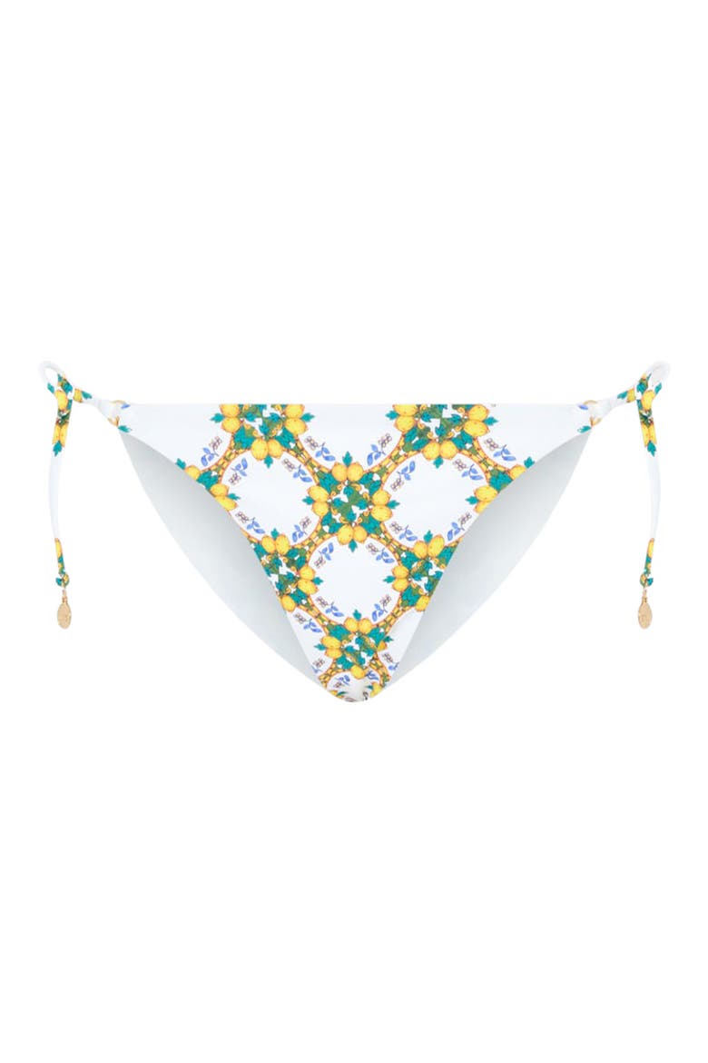 Lemon Tile Bikini Bottoms, Alternate, color, WHITE MULTI