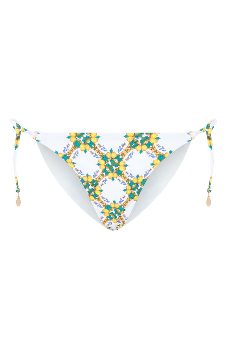 Milly Lemon Tile Bikini Bottoms, Alternate, color, White Multi