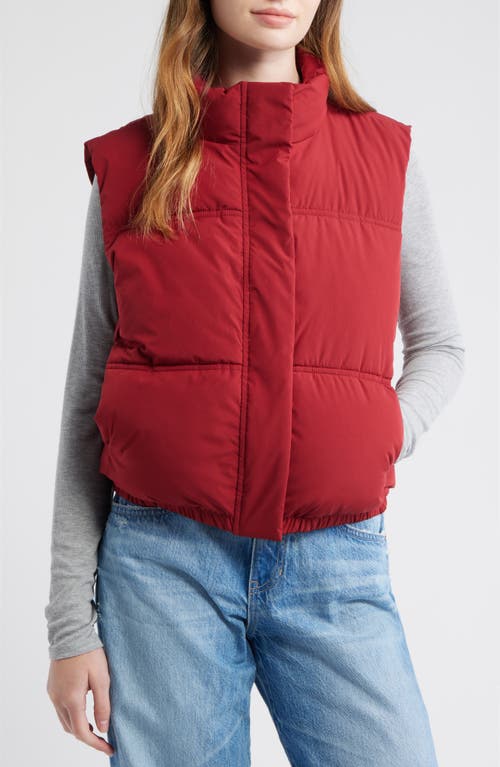 Thread & Supply Quilted Puffer Vest In Red