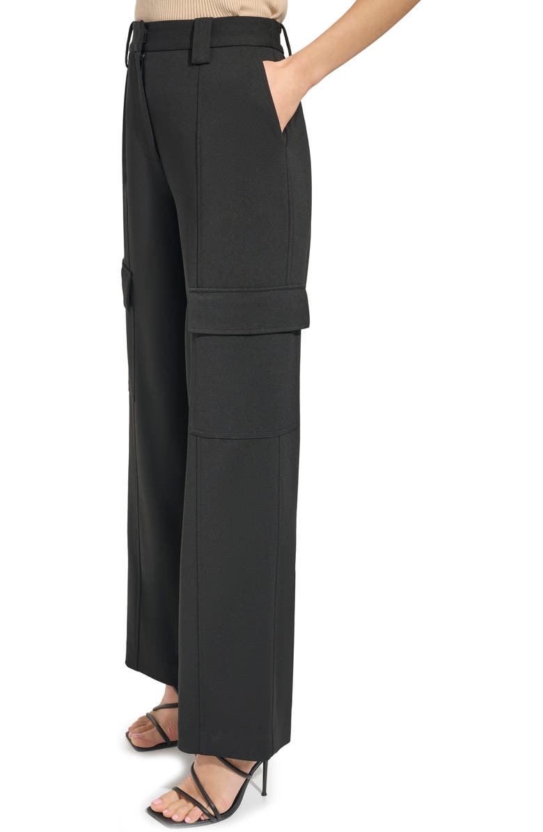 DKNY Straight Leg Crepe Cargo Pants, Alternate, color, 