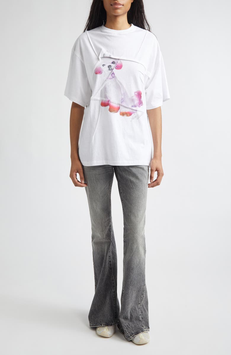 Acne Studios Edra Ornament Winter Graphic T-Shirt, Alternate, color, Optic White