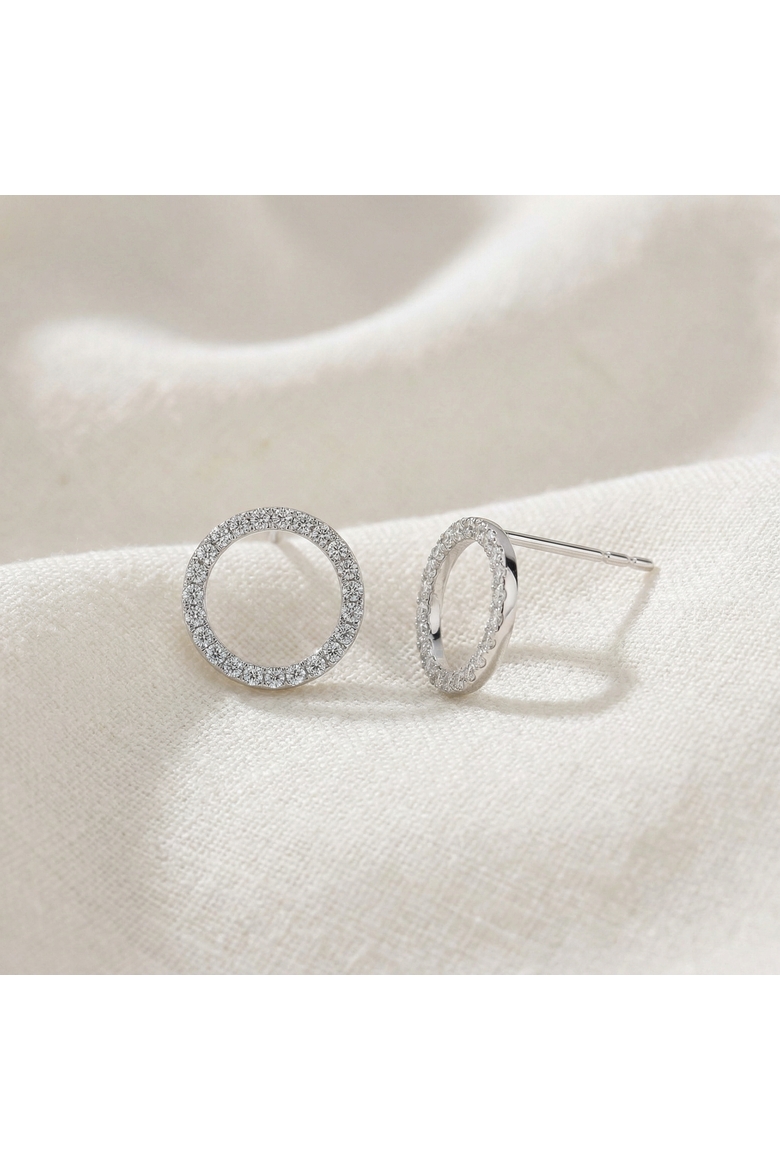 1/4Ct Circle Diamond Earrings in White, Yellow, or Gold Lab Grown, Alternate, color, 10k Yellow Gold