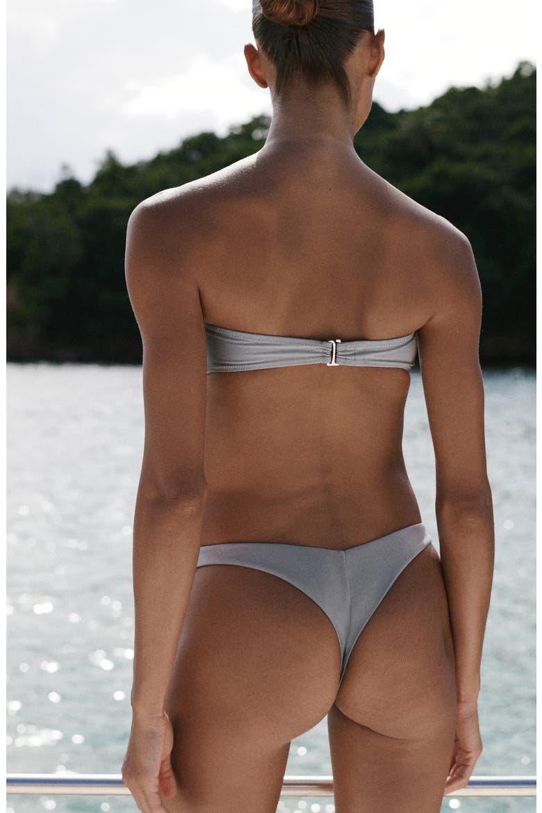 V-Cut Tanga Bikini Bottoms, Alternate, color, GREY