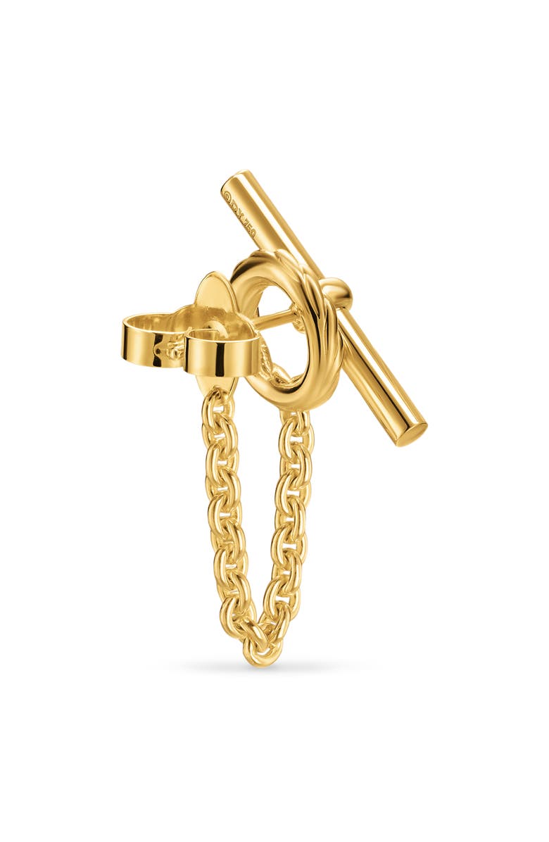 David Yurman Mercer<sup>®</sup> Bold Toggle Stud Earrings in 18K Yellow Gold, 50.4mm, Alternate, color, Gold