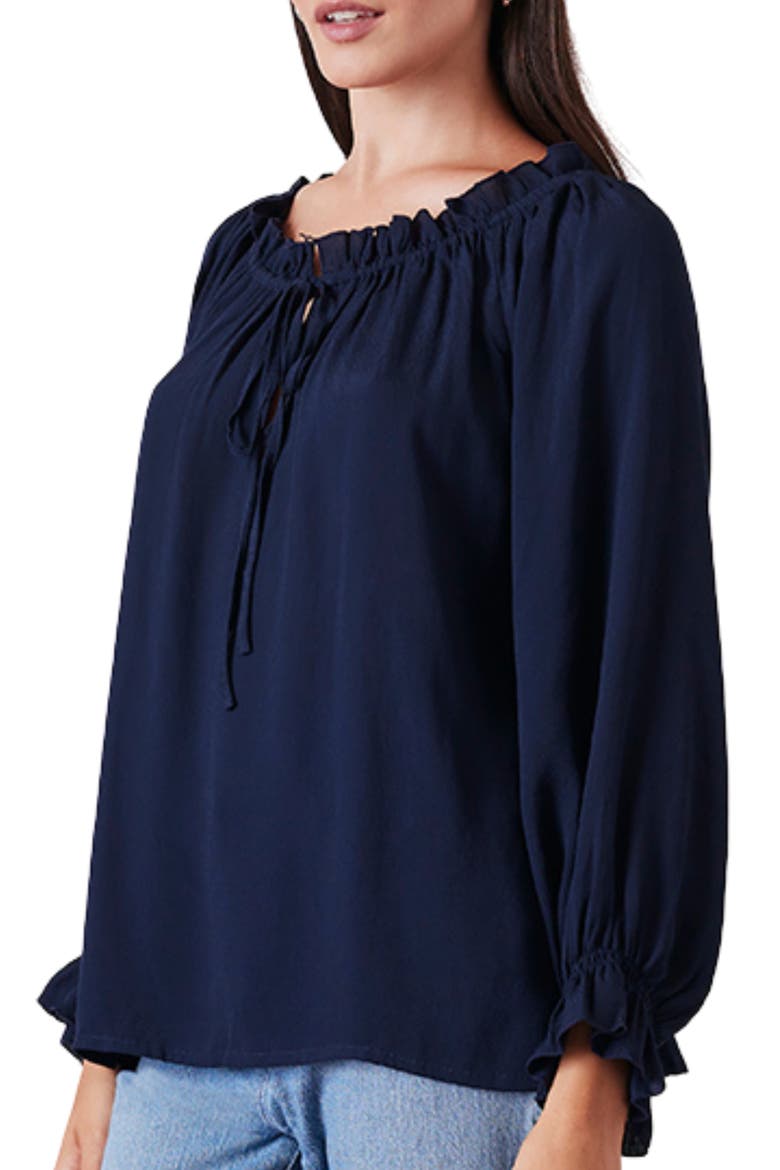 Solid Esme Long Sleeve Top, Alternate, color, Midnight Navy