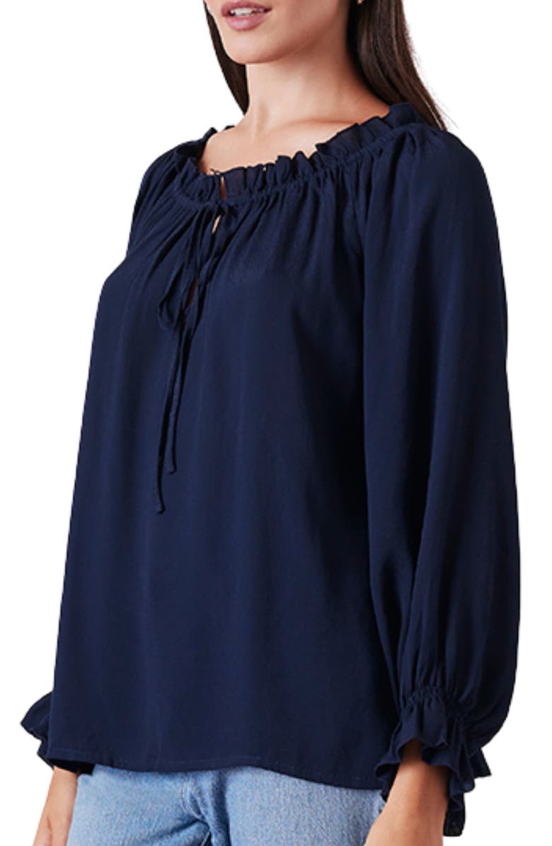 Paneros Clothing Solid Esme Long Sleeve Top, Alternate, color, Midnight Navy