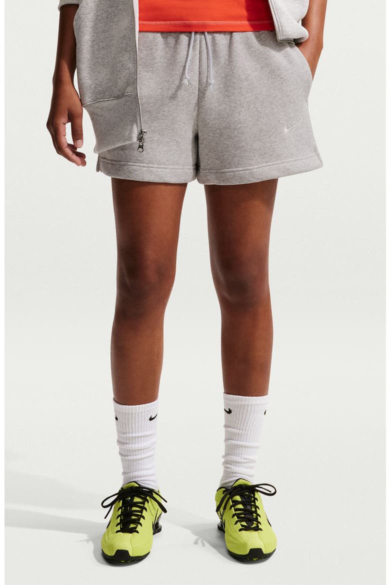 Sportswear Phoenix Fleece Mid-Rise 4-Inch Shorts, Main, color, 043 PRPLTM/SAIL