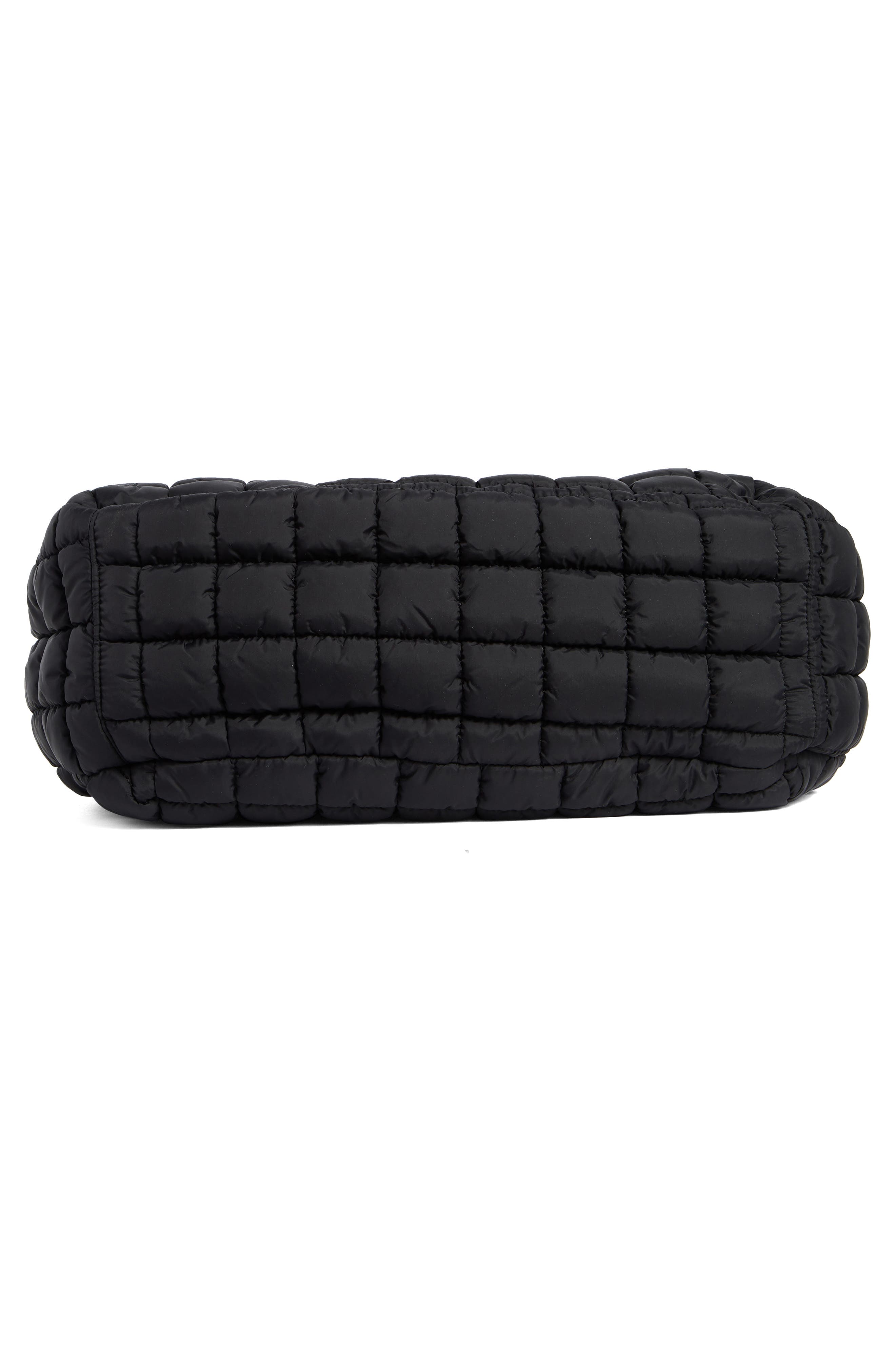 URBAN EXPRESSIONS HANDBAGS Oversize Square Quilt Nylon Hobo Bag, Alternate, color, Black