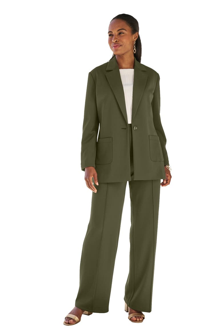 Perfectease Blazer, Main, color, DARK OLIVE GREEN