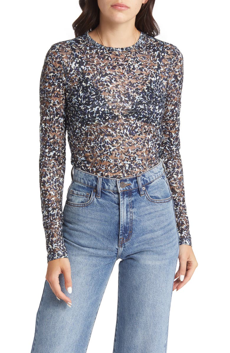 Scotch & Soda Lace Long Sleeve Top, Main, color,