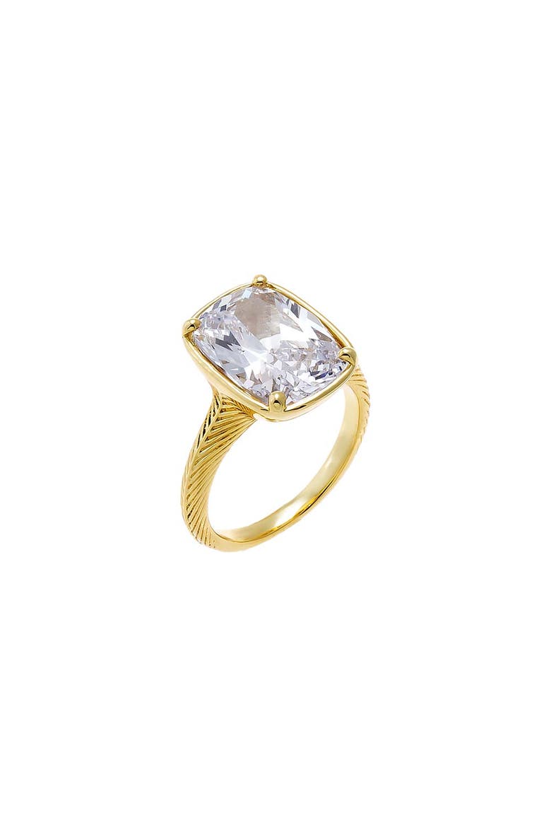 CZ Elongated Cushion Cut Solitaire Ring, Main, color, Gold