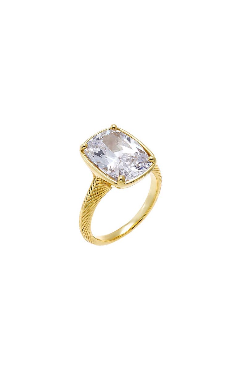 BY ADINA EDEN CZ Elongated Cushion Cut Solitaire Ring, Main, color, Gold