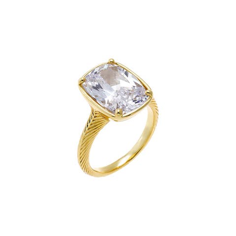 CZ Elongated Cushion Cut Solitaire Ring