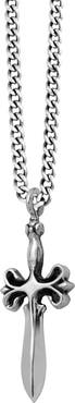 King Baby Dagger Pendant on Curb Link Chain