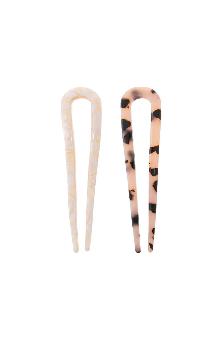BY ADINA EDEN Neutral Tone Hair Pin Set, Main, color, Neutral & Light Tortoise