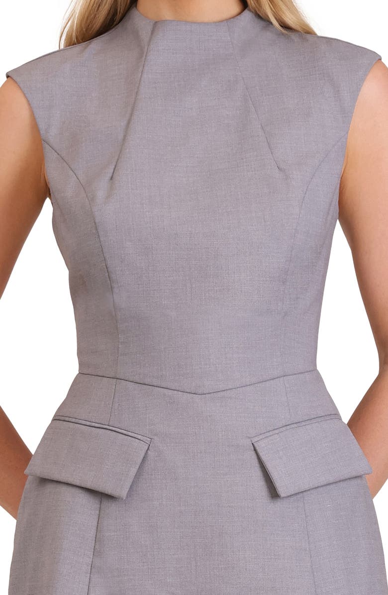 Avec Les Filles Mock Neck Dress, Alternate, color, Grey