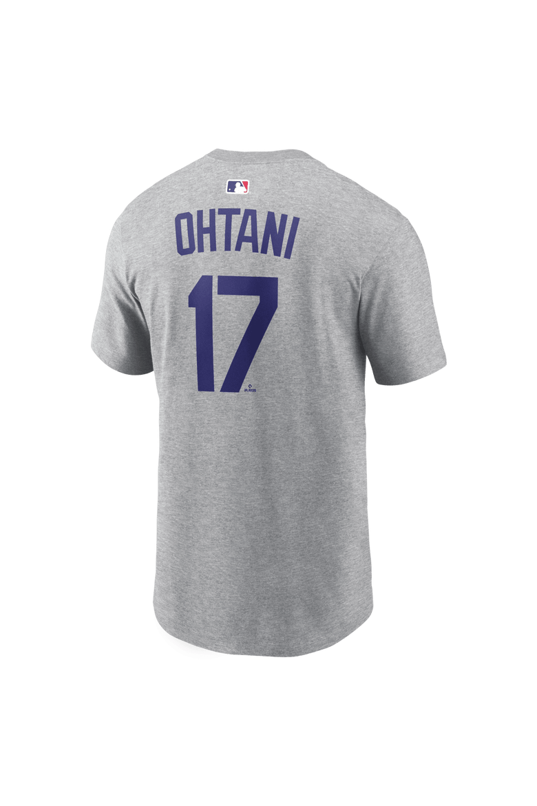 Men's Nike Shohei Ohtani Heather Gray Los Angeles Dodgers Name & Number T-Shirt, Alternate, color, Heather Gray