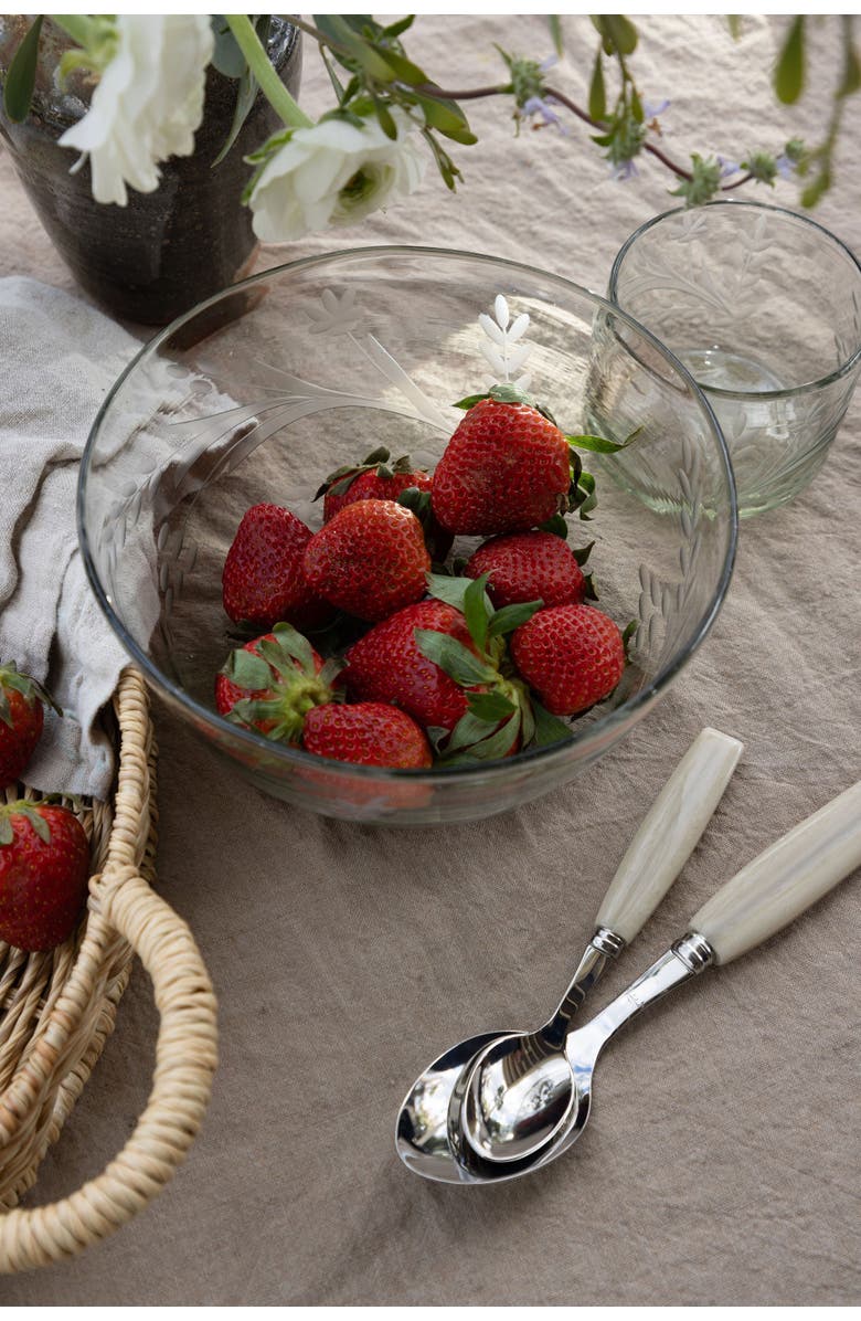 Villa Lua Home Hand-etched Serving Bowl, Alternate, color, Black