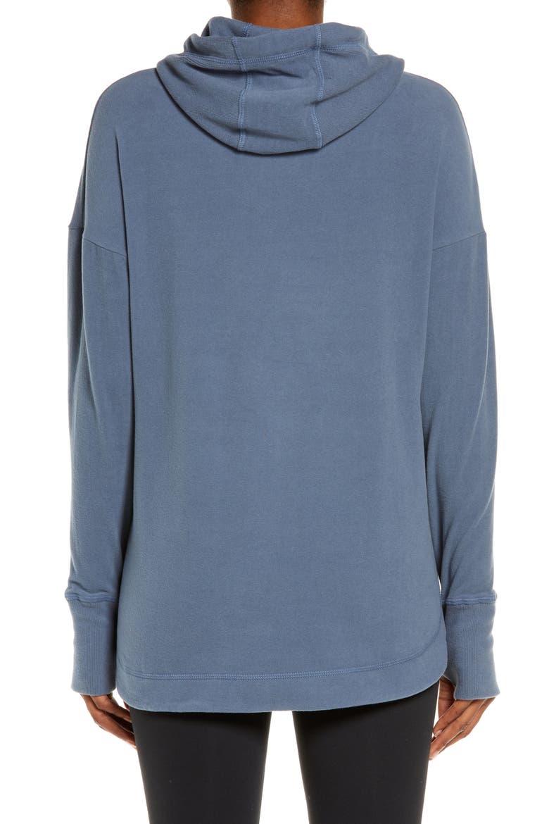 Escape Fleece Hoodie, Alternate, color, STEEL BLUE