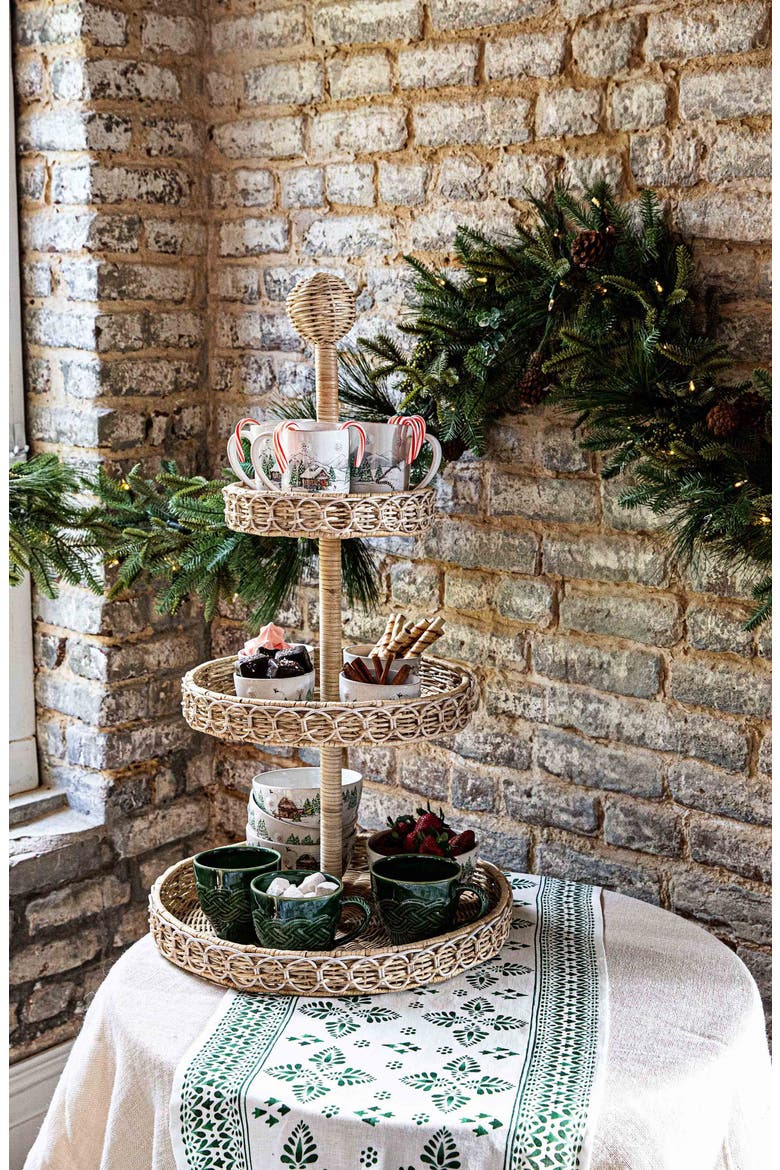 Provence Rattan 3-Tier Server, Alternate, color, WHITEWASH