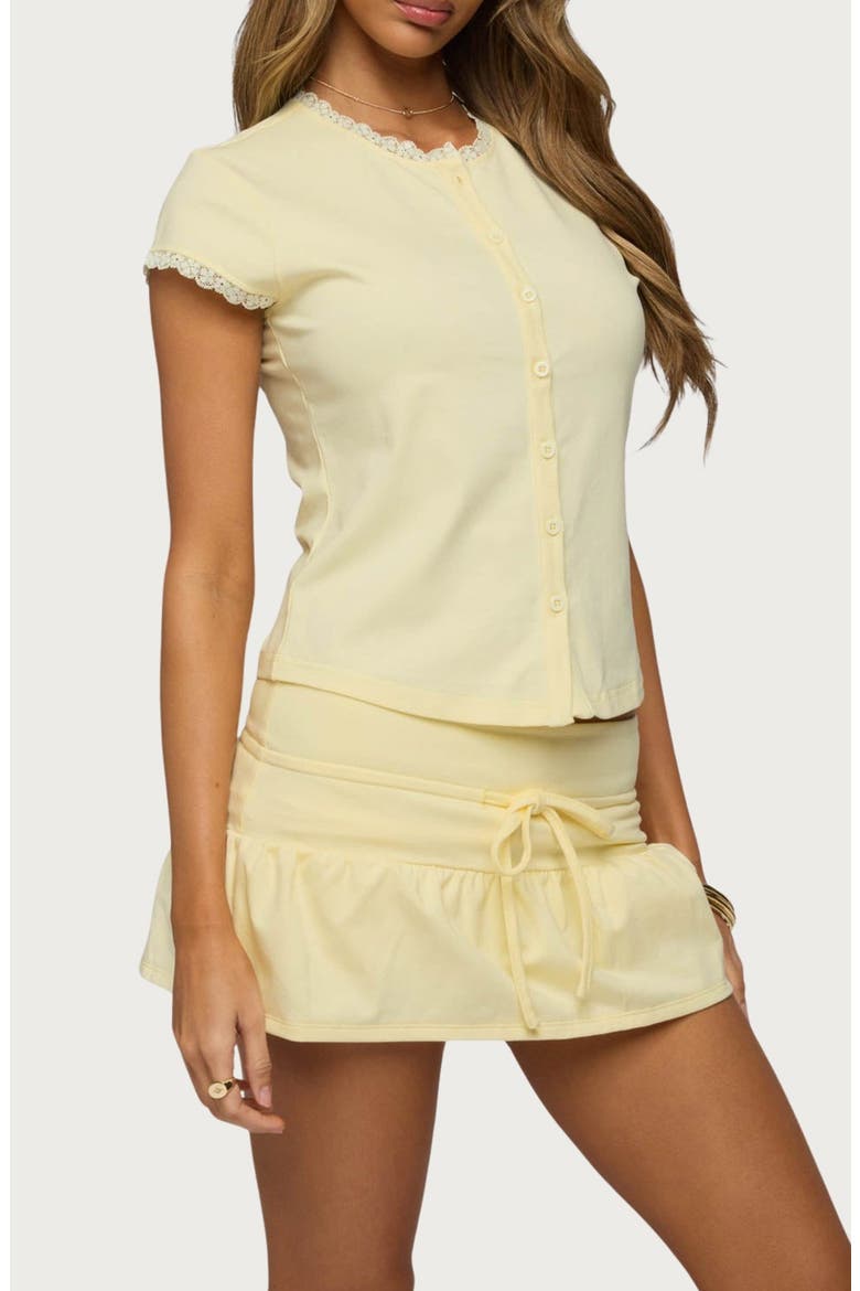 Yalena Lacey Button-Up Top, Alternate, color, YELLOW