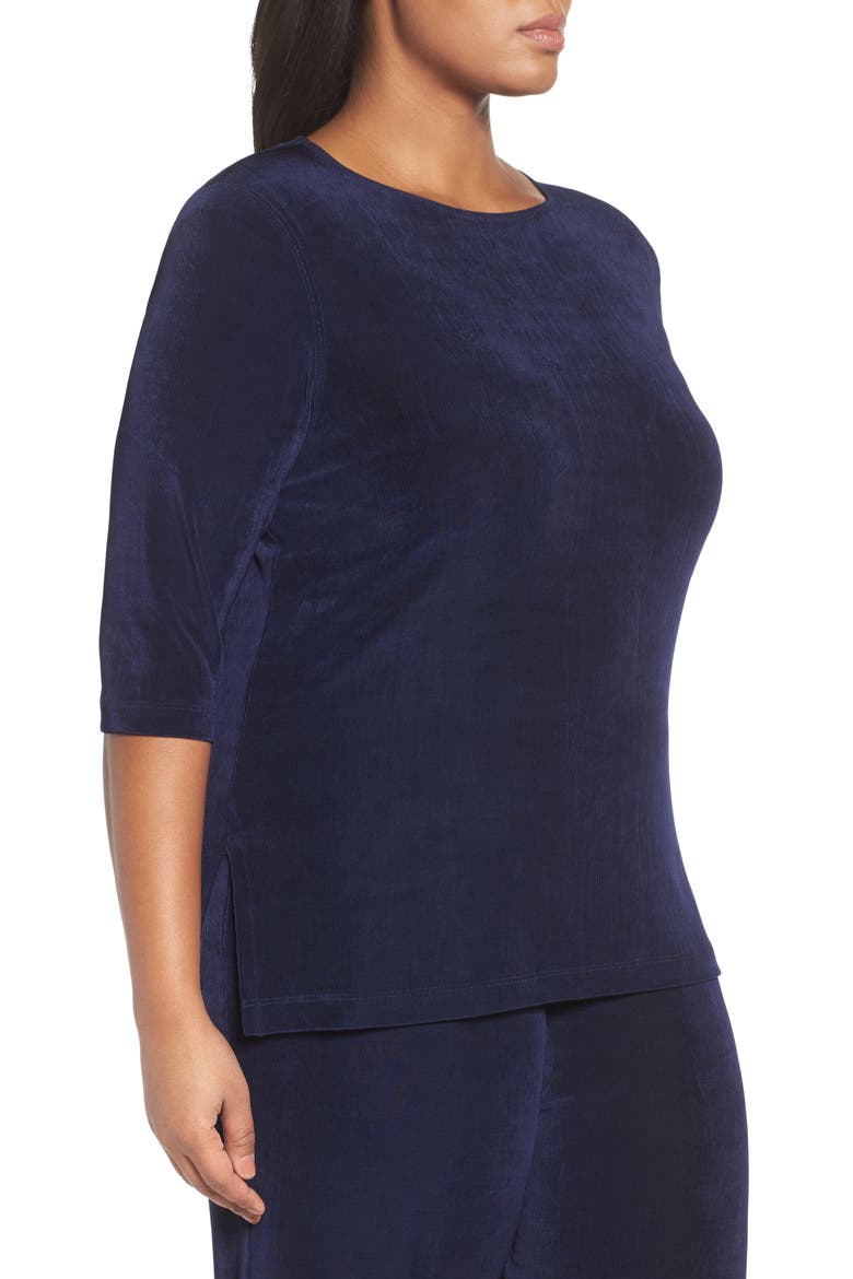 Three Quarter Sleeve Top, Alternate, color, NAVY