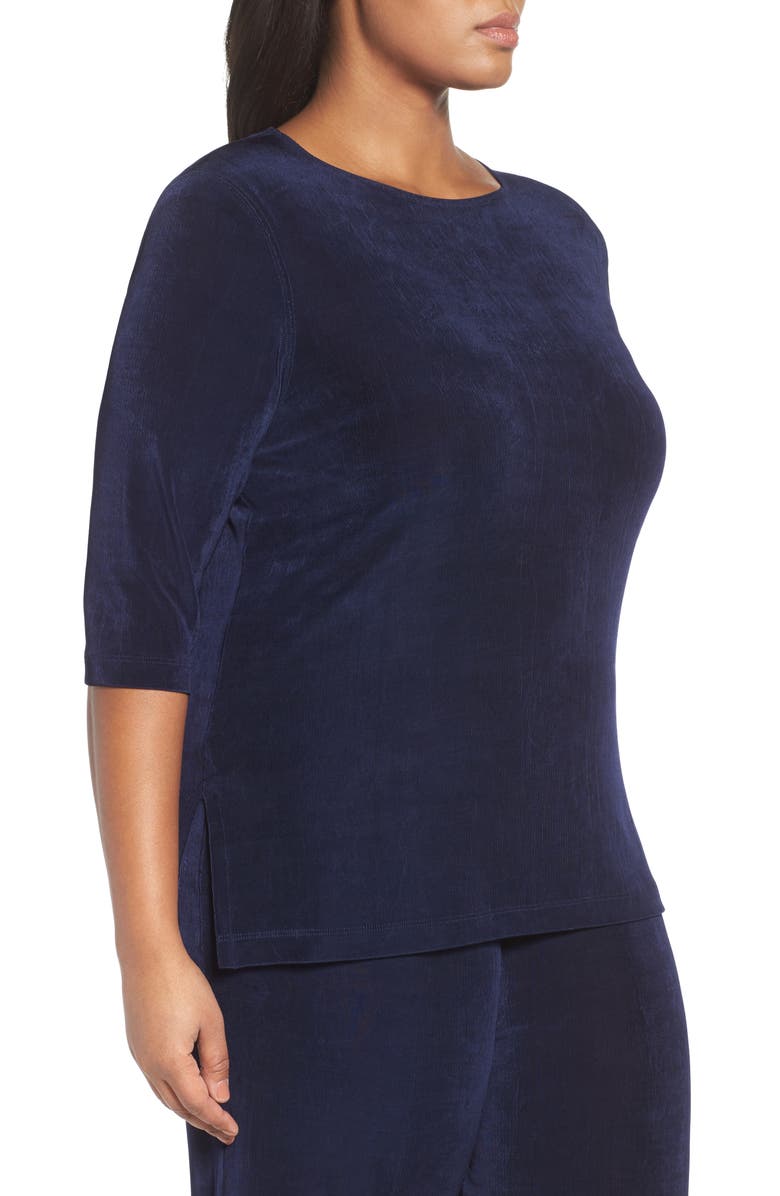 Vikki Vi Three Quarter Sleeve Top, Alternate, color, Navy