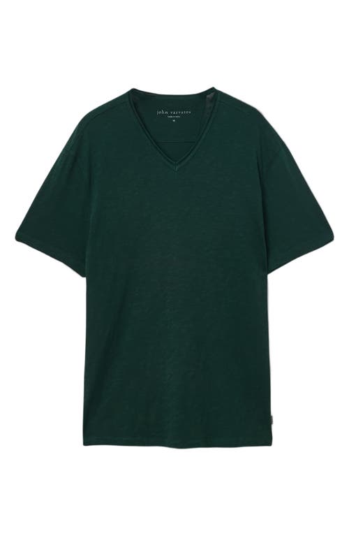 John Varvatos Miles Slub Organic Cotton T-shirt In Green