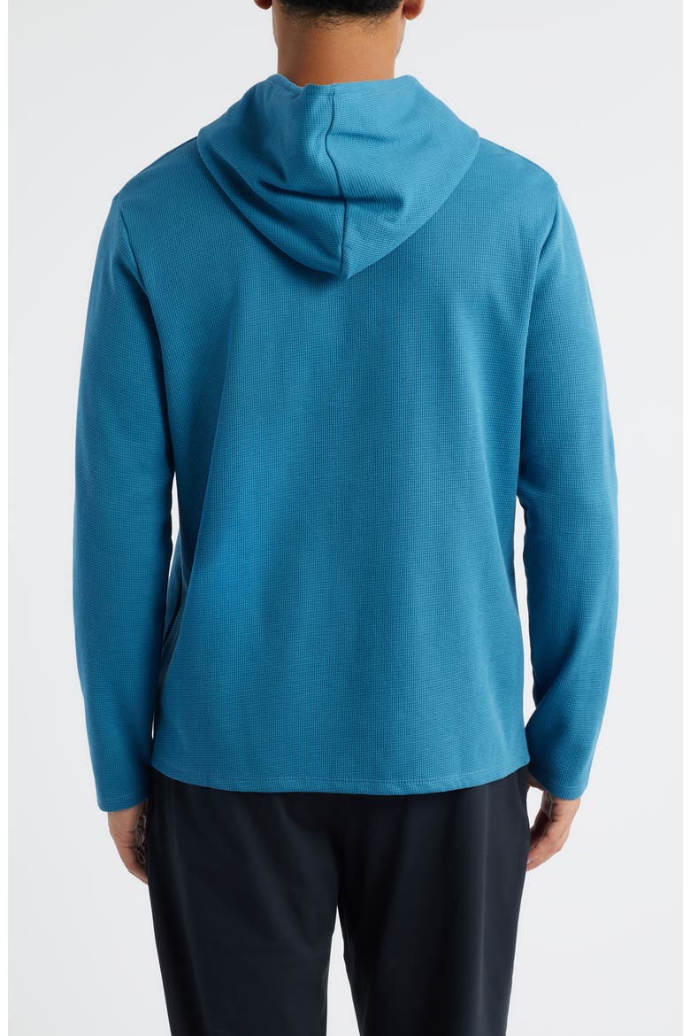 Waffle Knit Hooded Lounge T-Shirt, Alternate, color, OPEN BLUE