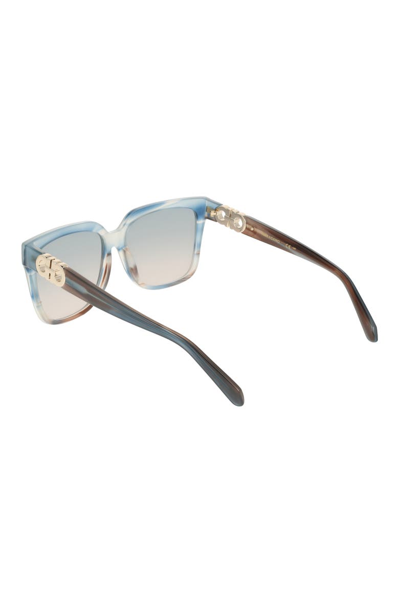 58mm Rectangular Sunglasses, Alternate, color, STRIPED SAND BLUE