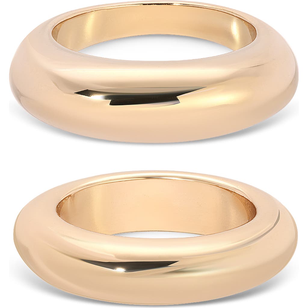 Ettika Modern Dome Set Of Two Rings In Gold